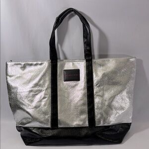 Victoria's Secret Metallic Large Tote Beach